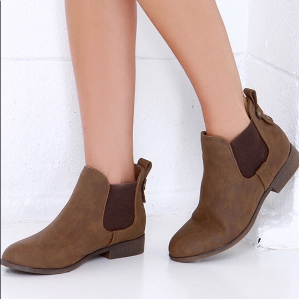 MADDEN GIRL DRAFT COGNAC ANKLE- BOOTS - Picture 1 of 4